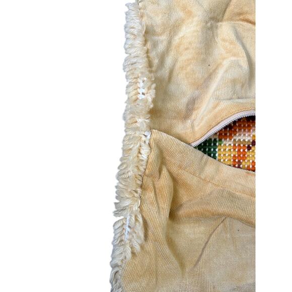 Vintage‎ Floral Hooked Rug Wall Art Shag Needlepoint Tapestry Cottagecore - Picture 6 of 7